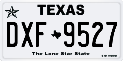 TX license plate DXF9527