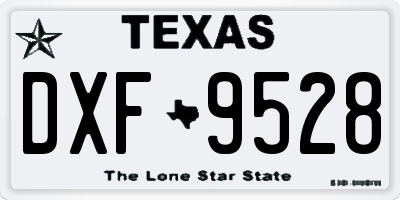 TX license plate DXF9528