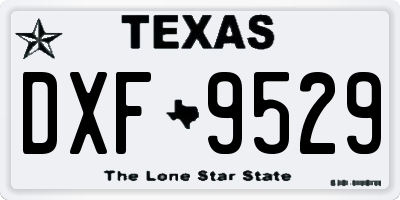 TX license plate DXF9529