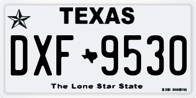 TX license plate DXF9530