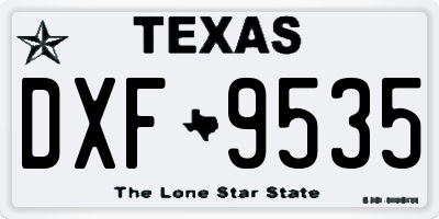 TX license plate DXF9535