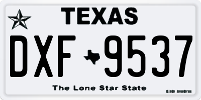 TX license plate DXF9537