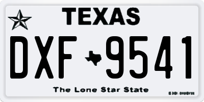 TX license plate DXF9541