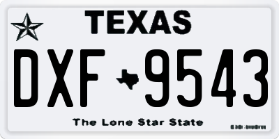 TX license plate DXF9543