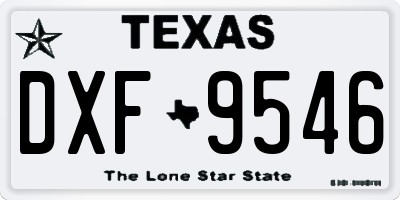 TX license plate DXF9546
