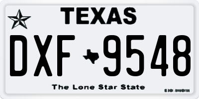 TX license plate DXF9548
