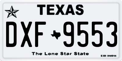 TX license plate DXF9553