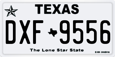 TX license plate DXF9556