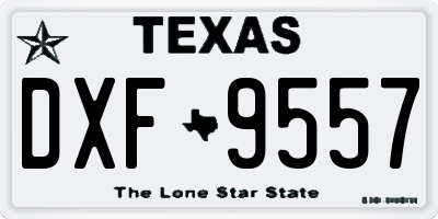 TX license plate DXF9557