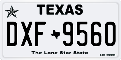 TX license plate DXF9560