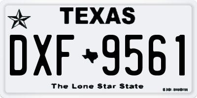 TX license plate DXF9561