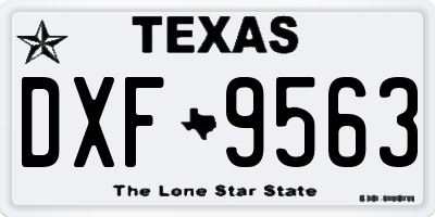 TX license plate DXF9563