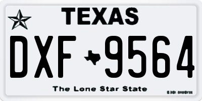 TX license plate DXF9564