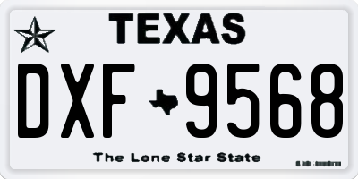 TX license plate DXF9568