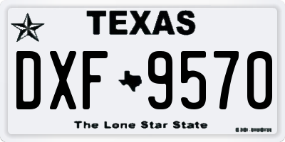 TX license plate DXF9570