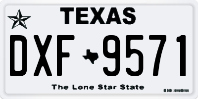 TX license plate DXF9571