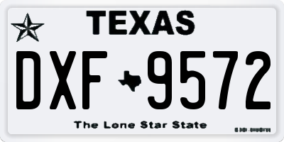 TX license plate DXF9572