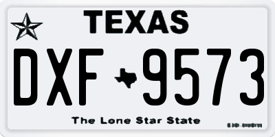 TX license plate DXF9573