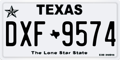 TX license plate DXF9574