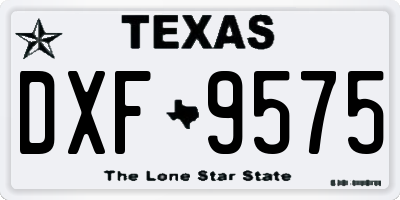 TX license plate DXF9575