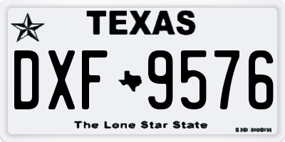 TX license plate DXF9576
