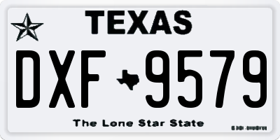 TX license plate DXF9579