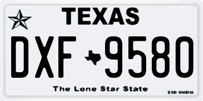 TX license plate DXF9580
