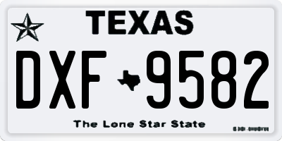 TX license plate DXF9582