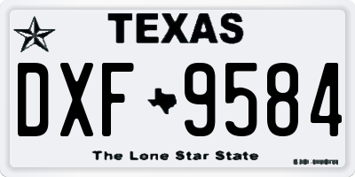 TX license plate DXF9584