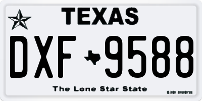 TX license plate DXF9588