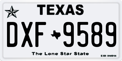 TX license plate DXF9589