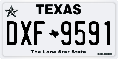 TX license plate DXF9591