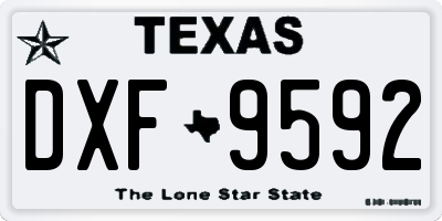 TX license plate DXF9592