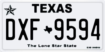 TX license plate DXF9594