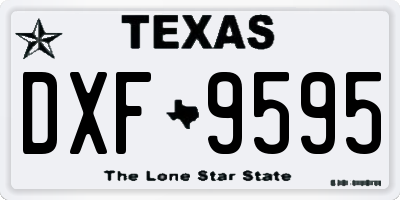 TX license plate DXF9595