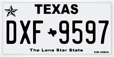 TX license plate DXF9597