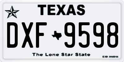 TX license plate DXF9598