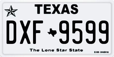 TX license plate DXF9599
