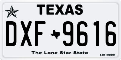 TX license plate DXF9616