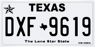 TX license plate DXF9619