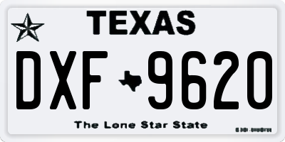 TX license plate DXF9620