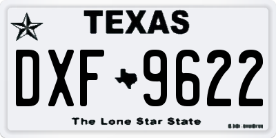 TX license plate DXF9622