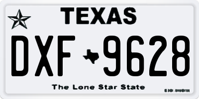 TX license plate DXF9628
