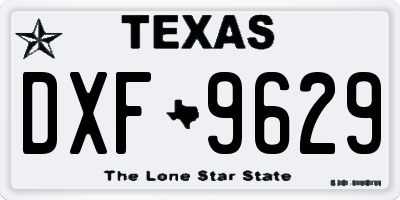 TX license plate DXF9629