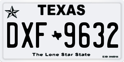 TX license plate DXF9632