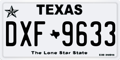 TX license plate DXF9633