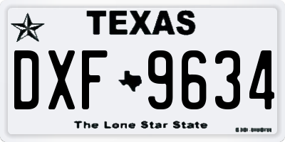 TX license plate DXF9634