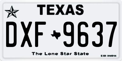 TX license plate DXF9637