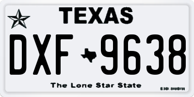 TX license plate DXF9638