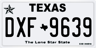 TX license plate DXF9639